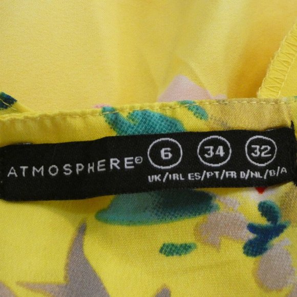 Atmosphere Size 2 Long Prom Dress Yellow Lightweight Floral Chiffon Modest Style - Picture 7 of 9